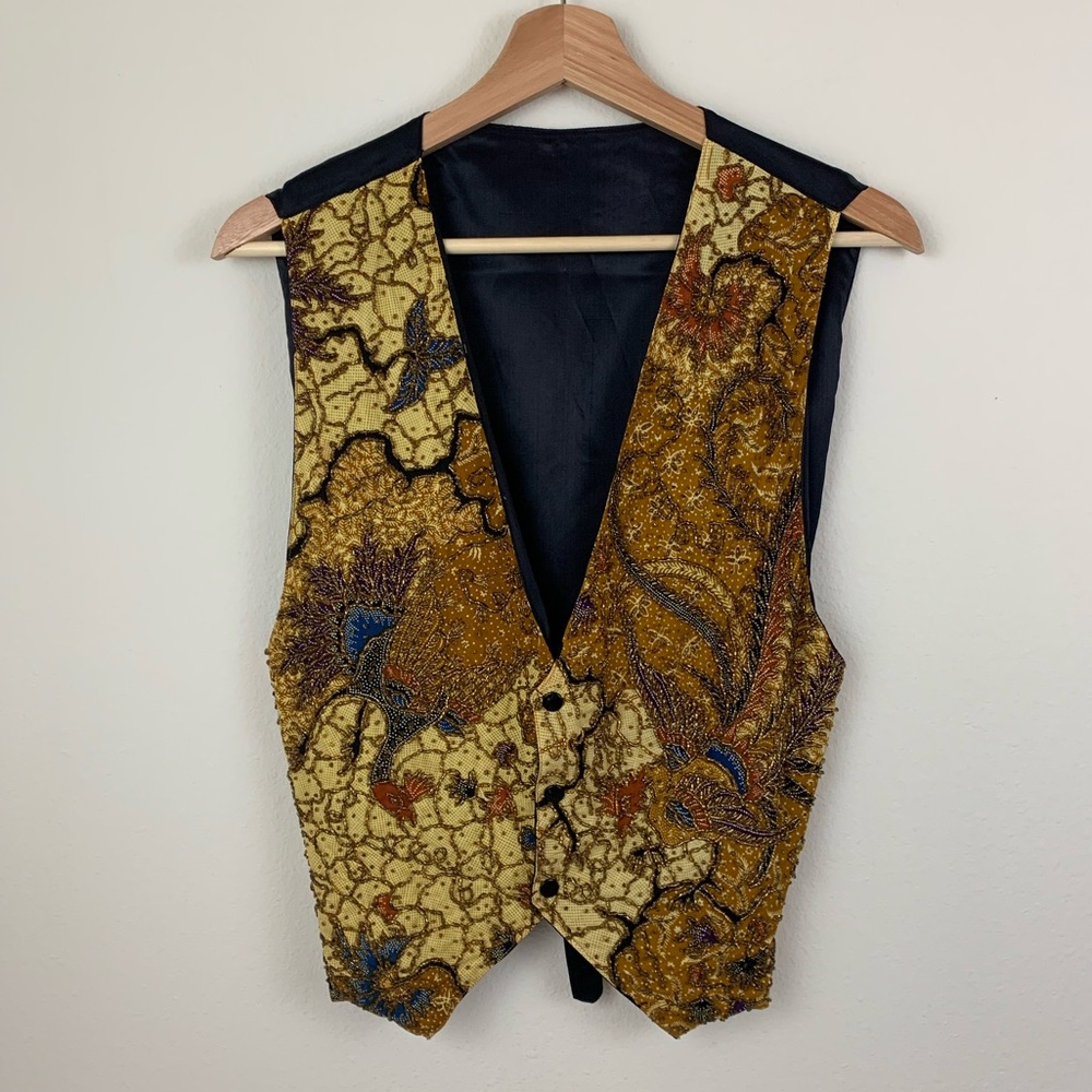 Vintage Kenar Gold Beaded Vest